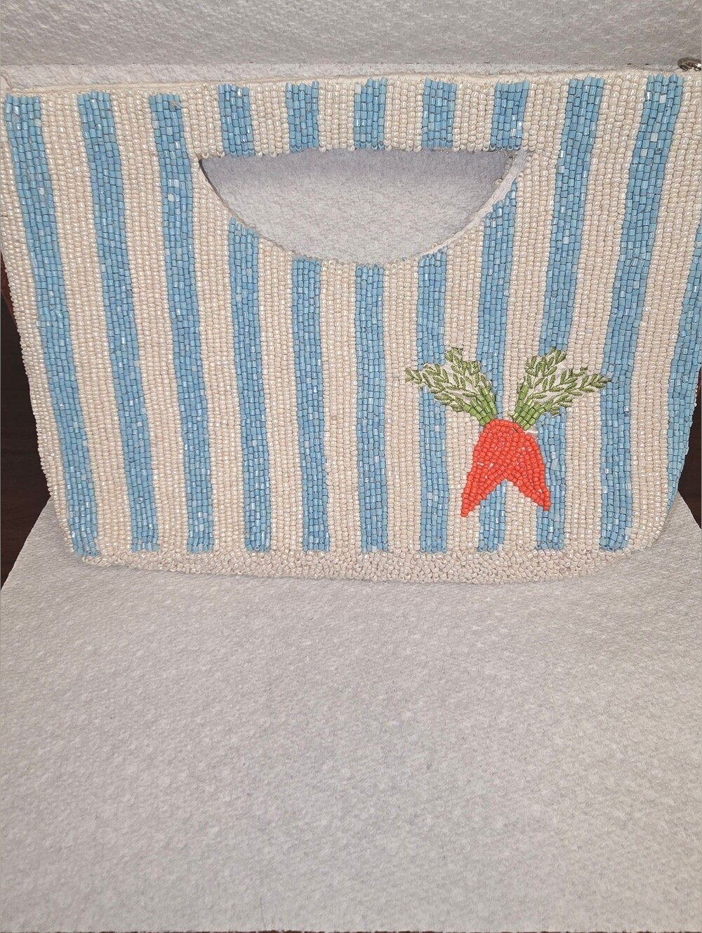TJ Maxx Viral Tik Tok Beaded Veggie Striped Shoulder Bag Carrot Coquette Purse